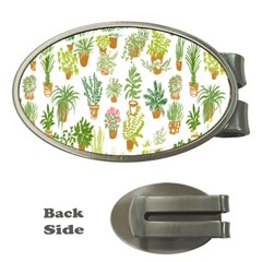 Flowers Pattern Money Clips (oval)  by Simbadda