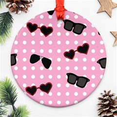 Pisunglass Tech Pink Pattern Ornament (round) by Simbadda