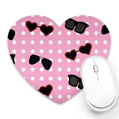 Pisunglass Tech Pink Pattern Heart Mousepads by Simbadda