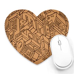 Mechanical Tech Pattern Heart Mousepads by Simbadda