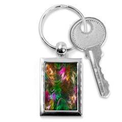 Fractal Texture Abstract Messy Light Color Swirl Bright Key Chains (rectangle)  by Simbadda