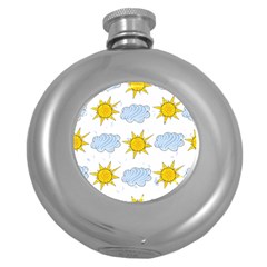 Sunshine Tech White Round Hip Flask (5 Oz) by Simbadda