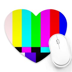 Color Bars & Tones Heart Mousepads by Simbadda