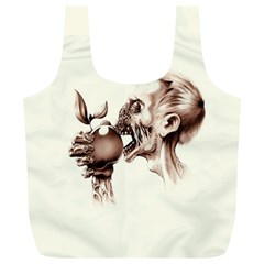 Zombie Apple Bite Minimalism Full Print Recycle Bags (l)  by Simbadda