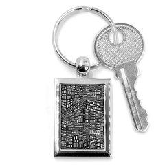 Recursive Subdivision Between 5 Source Lines Screen Black Key Chains (rectangle)  by Simbadda