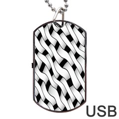 Black And White Pattern Dog Tag Usb Flash (one Side) by Simbadda