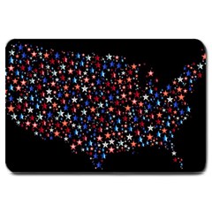 America Usa Map Stars Vector  Large Doormat  by Simbadda