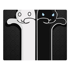 Texture Cats Black White Double Sided Flano Blanket (large)  by Simbadda