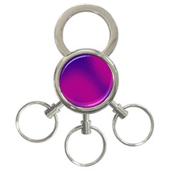 Retro Halftone Pink On Blue 3-ring Key Chains by Simbadda