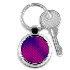 Retro Halftone Pink On Blue Key Chains (round)  by Simbadda