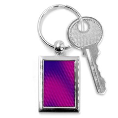 Retro Halftone Pink On Blue Key Chains (rectangle)  by Simbadda