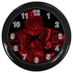 Warrior - Red Wall Clocks (black) by Valentinaart