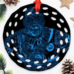 Warrior - Blue Ornament (round Filigree) by Valentinaart
