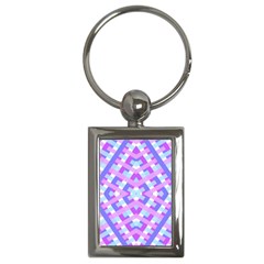 Geometric Gingham Merged Retro Pattern Key Chains (rectangle)  by Simbadda