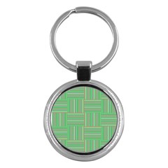 Geometric Pinstripes Shapes Hues Key Chains (round)  by Simbadda