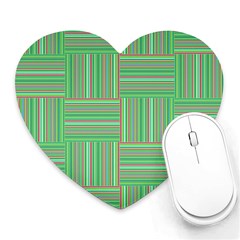 Geometric Pinstripes Shapes Hues Heart Mousepads by Simbadda