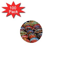 Art Background Bowl Ceramic Color 1  Mini Buttons (100 Pack)  by Simbadda