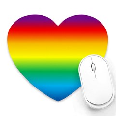 Rainbow Background Colourful Heart Mousepads by Simbadda
