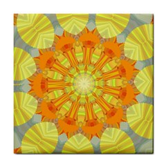 Sunshine Sunny Sun Abstract Yellow Tile Coasters by Simbadda