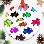 Fishes Marine Life Swimming Water Ornament (Round) Front