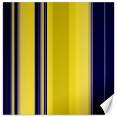 Yellow Blue Background Stripes Canvas 20  X 20   by Simbadda