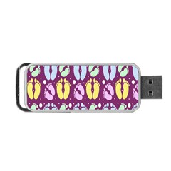 Baby Feet Patterned Backing Paper Pattern Portable Usb Flash (two Sides) by Simbadda