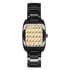 Hamburger And Fries Stainless Steel Barrel Watch by Simbadda