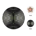 Interwoven Grid Pattern In Green Playing Cards (Round)  Front