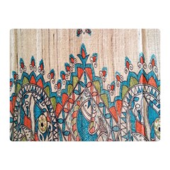 Blue Brown Cloth Design Double Sided Flano Blanket (mini)  by Simbadda