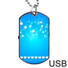 Blue Dot Star Dog Tag Usb Flash (one Side) by Simbadda