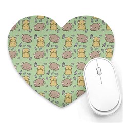 Cute Hamster Pattern Heart Mousepads by Simbadda
