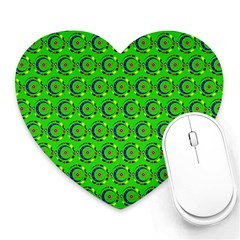 Green Abstract Art Circles Swirls Stars Heart Mousepads by Simbadda