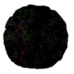 Boxs Black Background Pattern Large 18  Premium Flano Round Cushions Front