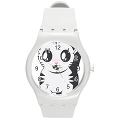 Meow Round Plastic Sport Watch (m) by evpoe