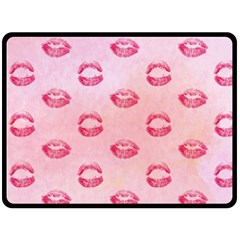 Watercolor Kisses Patterns Fleece Blanket (large)  by TastefulDesigns