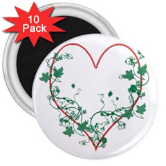 Heart Ranke Nature Romance Plant 3  Magnets (10 Pack)  by Simbadda