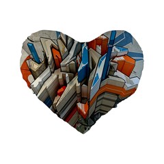 Abstraction Imagination City District Building Graffiti Standard 16  Premium Heart Shape Cushions by Simbadda
