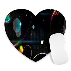 Glare Light Luster Circles Shapes Heart Mousepads by Simbadda