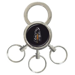 Humor Rocket Ice Cream Funny Astronauts Minimalistic Black Background 3-ring Key Chains by Simbadda