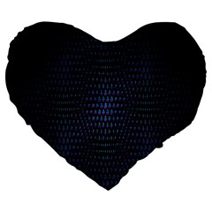 Hexagonal White Dark Mesh Large 19  Premium Flano Heart Shape Cushions by Simbadda