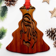 Pattern Shape Wood Background Texture Ornament (christmas Tree)  by Simbadda