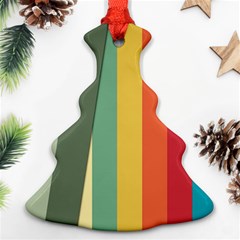 Texture Stripes Lines Color Bright Christmas Tree Ornament (two Sides) by Simbadda