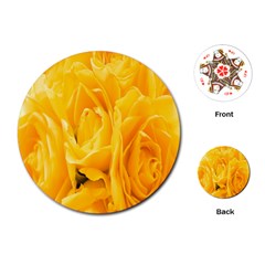 Yellow Neon Flowers Playing Cards (round)  by Simbadda