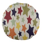 Star Colorful Surface Large 18  Premium Flano Round Cushions Back
