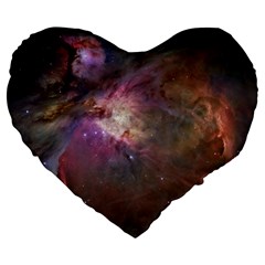Orion Nebula Large 19  Premium Heart Shape Cushions by SpaceShop