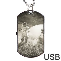 Astronaut Space Travel Space Dog Tag Usb Flash (two Sides) by Simbadda