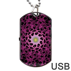 Cool Fractal Dog Tag Usb Flash (one Side) by Simbadda