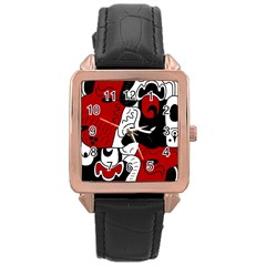 Mexico Rose Gold Leather Watch  by Valentinaart