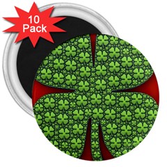 Shamrock Irish Ireland Clover Day 3  Magnets (10 Pack)  by Simbadda