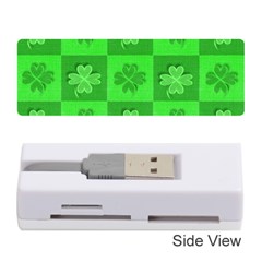 Fabric Shamrocks Clovers Memory Card Reader (stick)  by Simbadda